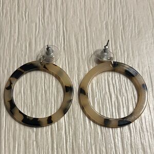 Tortoise Shell Hoop Earrings